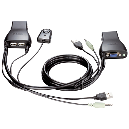D-Link KVM-221 2-Port USB KVM Switch with Audio Support KVM(Keyboard/Video/Mouse) Switch