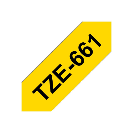 Brother | TZe-661 Laminated Tape | Black on Yellow | TZe | 8 m | 3.6 cm