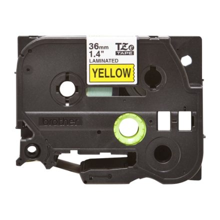 Brother | TZe-661 Laminated Tape | Black on Yellow | TZe | 8 m | 3.6 cm