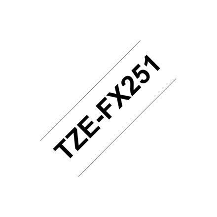 Brother | TZe-FX251 Flexible ID Laminated Tape | Black on White | TZe | 8 m | 2.4 cm