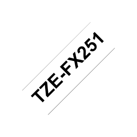 Brother | TZe-FX251 Flexible ID Laminated Tape | Black on White | TZe | 8 m | 2.4 cm