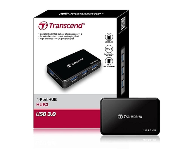 I/O HUB USB3 4PORT/TS-HUB3K TRANSCEND