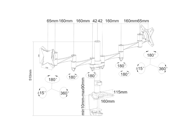 TV SET ACC DESK MOUNT 10-24"/FPMA-D1330DBLACK NEOMOUNTS