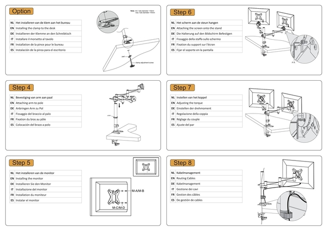 TV SET ACC DESK MOUNT 10-24"/FPMA-D1330DBLACK NEOMOUNTS