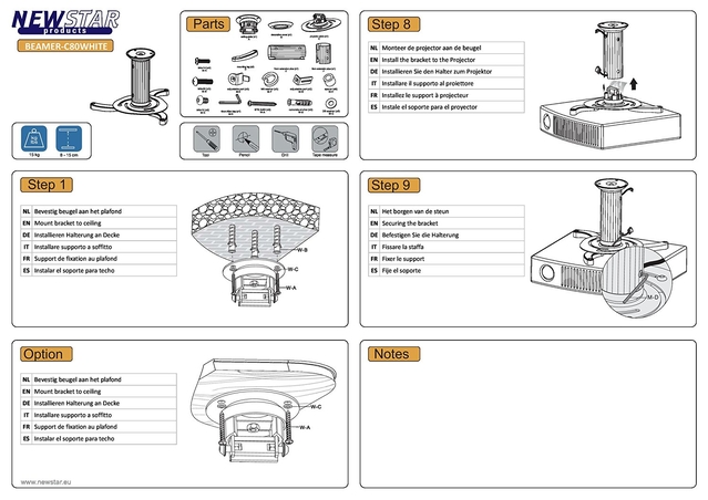 PROJECTOR ACC CEILING MOUNT/BEAMER-C80WHITE NEOMOUNTS