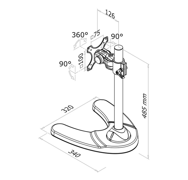 TV SET ACC DESK MOUNT BLACK/10-30" FPMA-D700 NEOMOUNTS