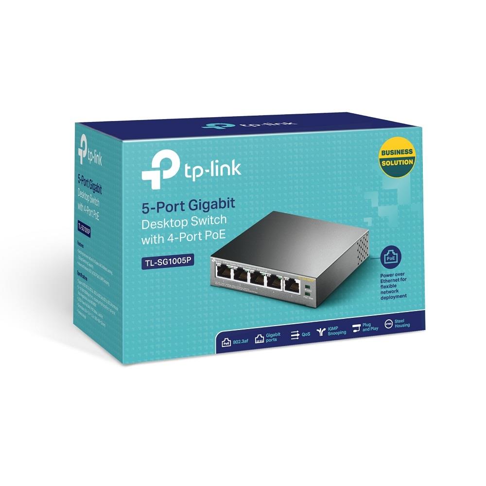 TP-LINK Desktop/pedestal 5x10Base-T / 100Base-TX / 1000Base-T PoE ports 4