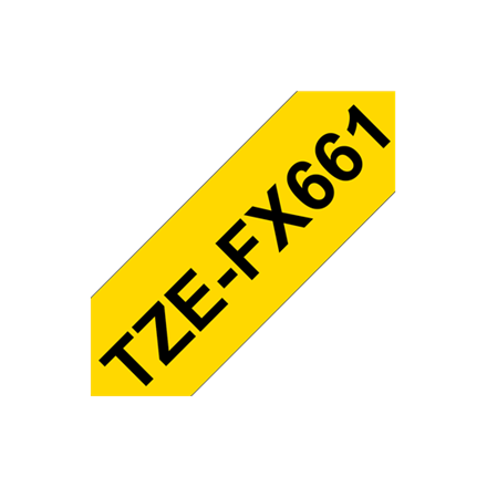 Brother TZe-FX661 Flexible ID Laminated Tape Black on Yellow