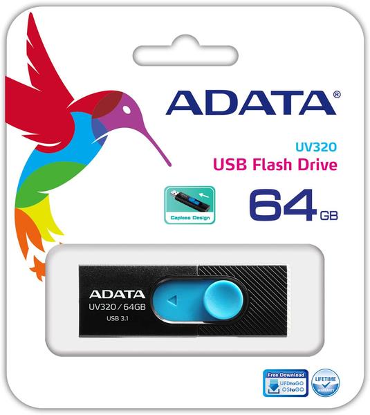 MEMORY DRIVE FLASH USB3.1 64GB/BLACK AUV320-64G-RBKBL ADATA