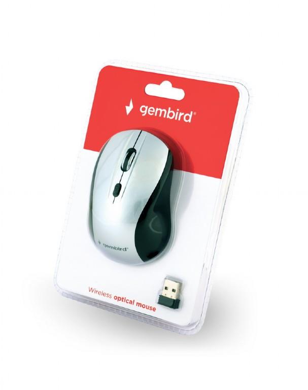 MOUSE USB OPTICAL WRL BLACK/SILVER MUSW-4B-02-BS GEMBIRD