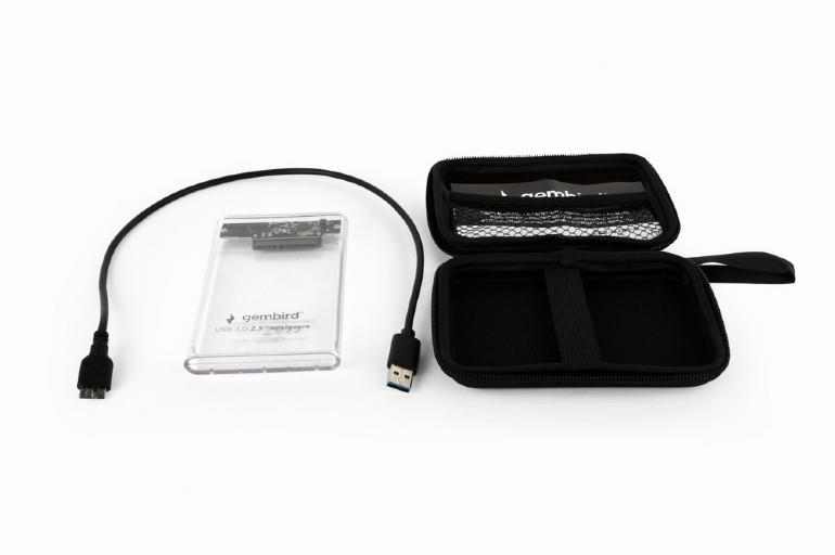 HDD CASE EXT. USB3 2.5"/TRANSPARENT EE2-U3S9-6 GEMBIRD