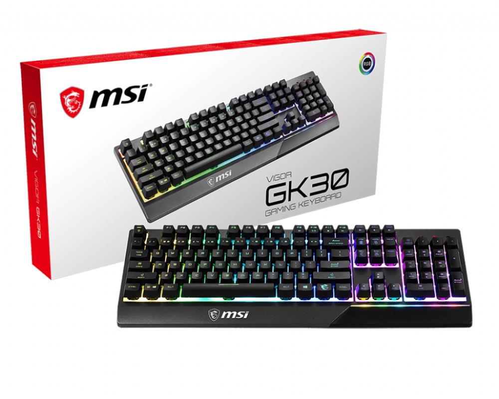 KEYBOARD GAMING BLACK ENG/VIGOR GK30 US MSI