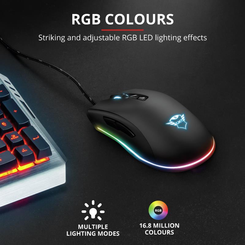 MOUSE USB OPTICAL GXT900 KUDOS/RGB 23400 TRUST