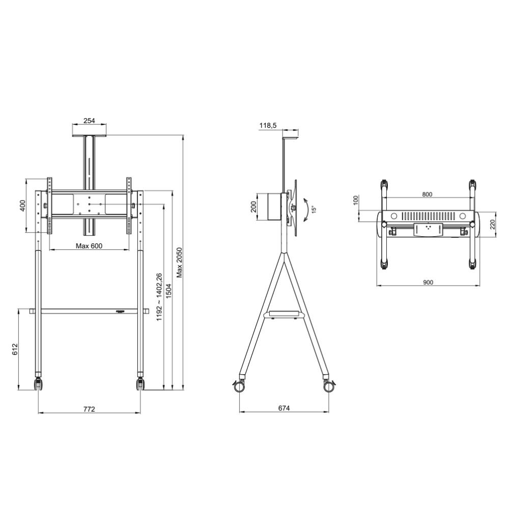 TV SET ACC FLOOR STAND/32-65" NS-M1500WHITE NEOMOUNTS