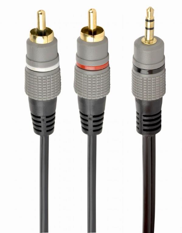 CABLE AUDIO 3.5MM TO 2RCA 2.5M/GOLD CCA-352-2.5M GEMBIRD