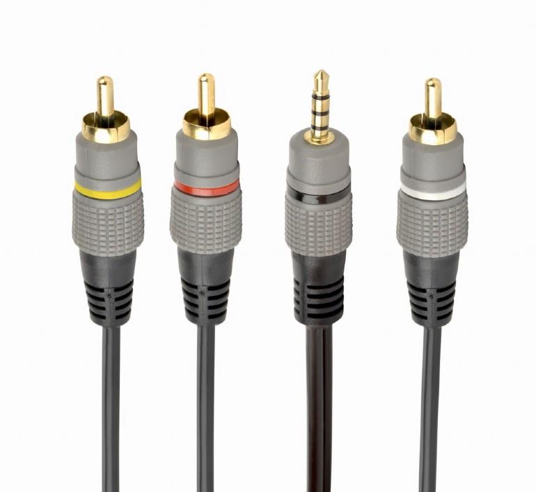 CABLE AUDIO 3.5MM 4PIN TO 3RCA/AV 1.5M CCAP-4P3R-1.5M GEMBIRD