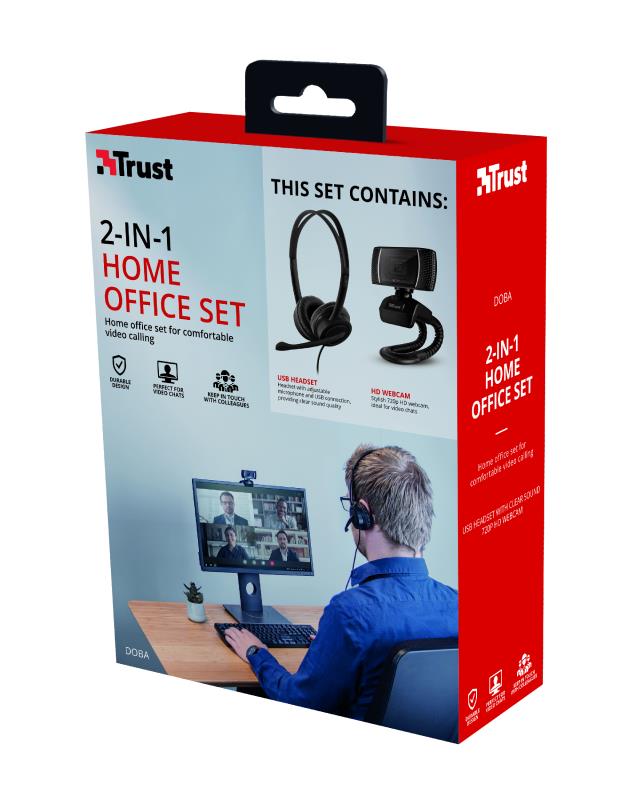 CAMERA WEBCAM + HEADSET DOBA/2IN1 SET 24036 TRUST