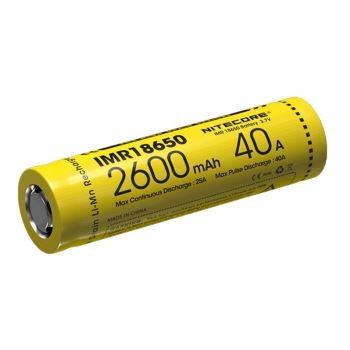 BATTERY RECH. LI-ION 3.7V/IMR18650(2600MAH/40A) NITECORE