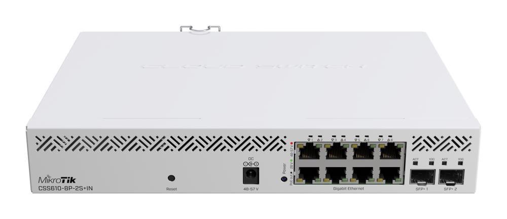 MIKROTIK 8x10Base-T / 100Base-TX / 1000Base-T 2xSFP+ CSS610-8P-2S+IN