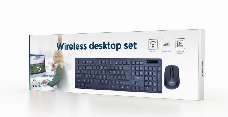 KEYBOARD +MOUSE WRL ENG/DESKTOP BK KBS-WCH-03 GEMBIRD