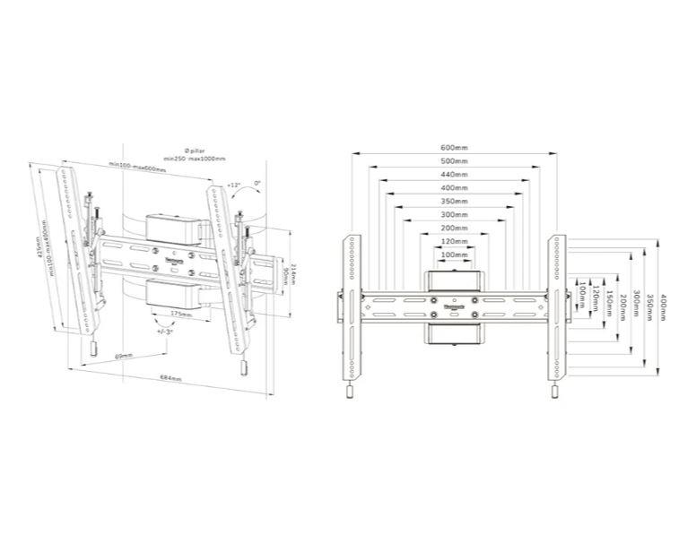 TV SET ACC WALL MOUNT/WL35S-910BL16 NEOMOUNTS