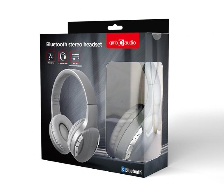 HEADSET BLUETOOTH V5.0/SILVER BTHS-01-SV GEMBIRD