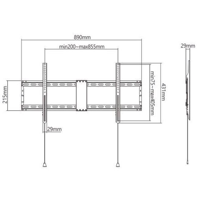 TV SET ACC WALL MOUNT 43-90"/WM-90F-01 GEMBIRD