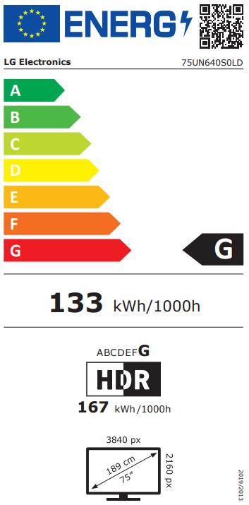 DISPLAY LCD 75"/75UN640S0LD LG