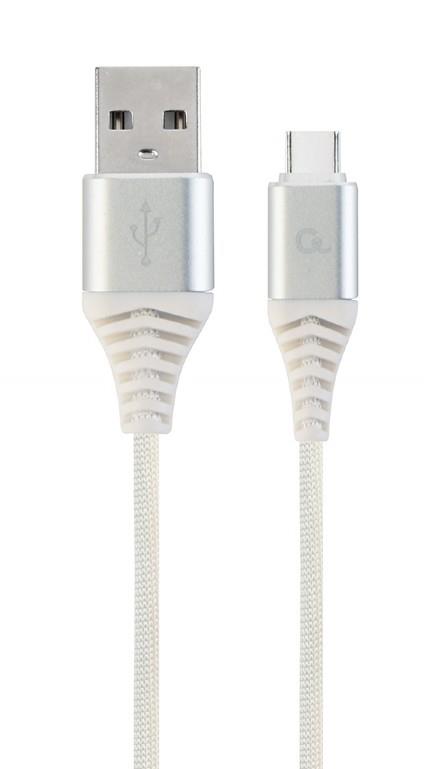 CABLE USB-C 1M SILVER/WHITE/CC-USB2B-AMCM-1M-BW2 GEMBIRD