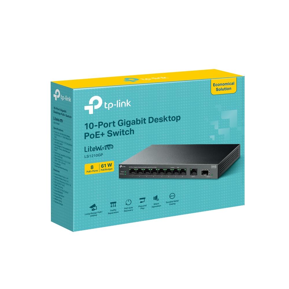 TP-LINK LS1210GP 9x10Base-T / 100Base-TX / 1000Base-T 1xSFP