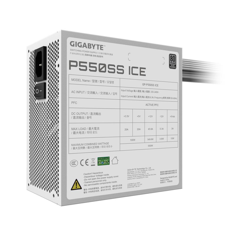 GIGABYTE GP-P550SS ICE 550 Watts Efficiency 80 PLUS SILVER