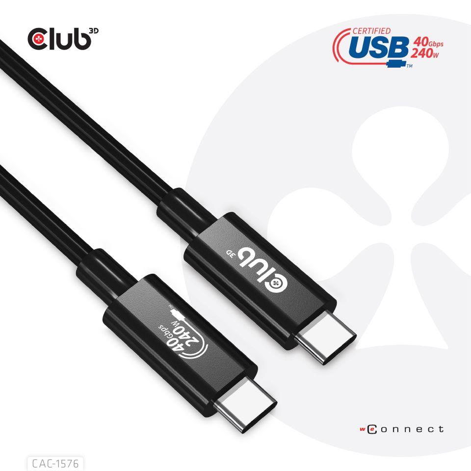 CABLE USB-C TO USB-C 1M/M/M CAC-1576 CLUB3D