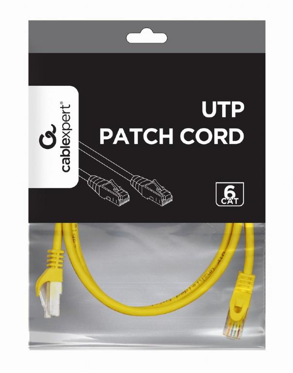 PATCH CABLE CAT6 UTP 0.5M/YELLOW PP6U-0.5M/Y GEMBIRD