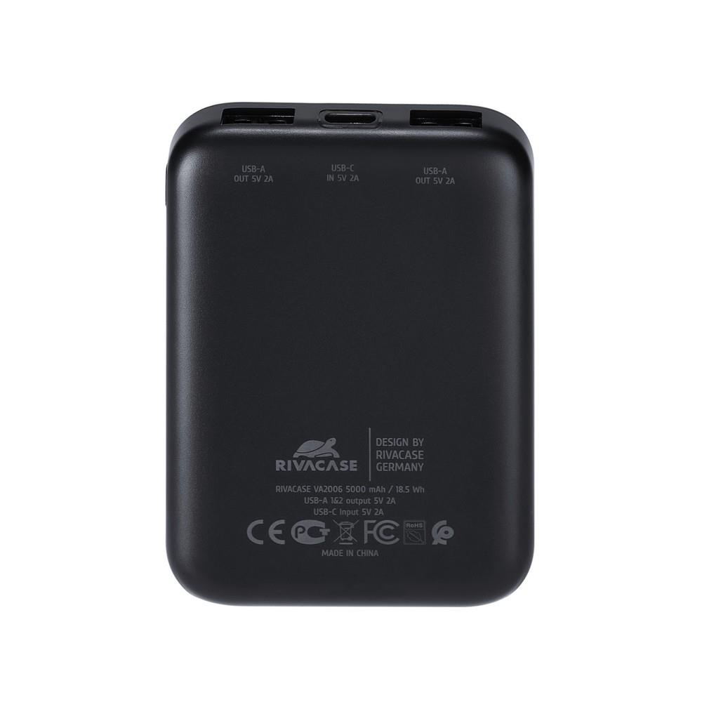 POWER BANK USB 5000MAH/VA2006 BLACK RIVACASE