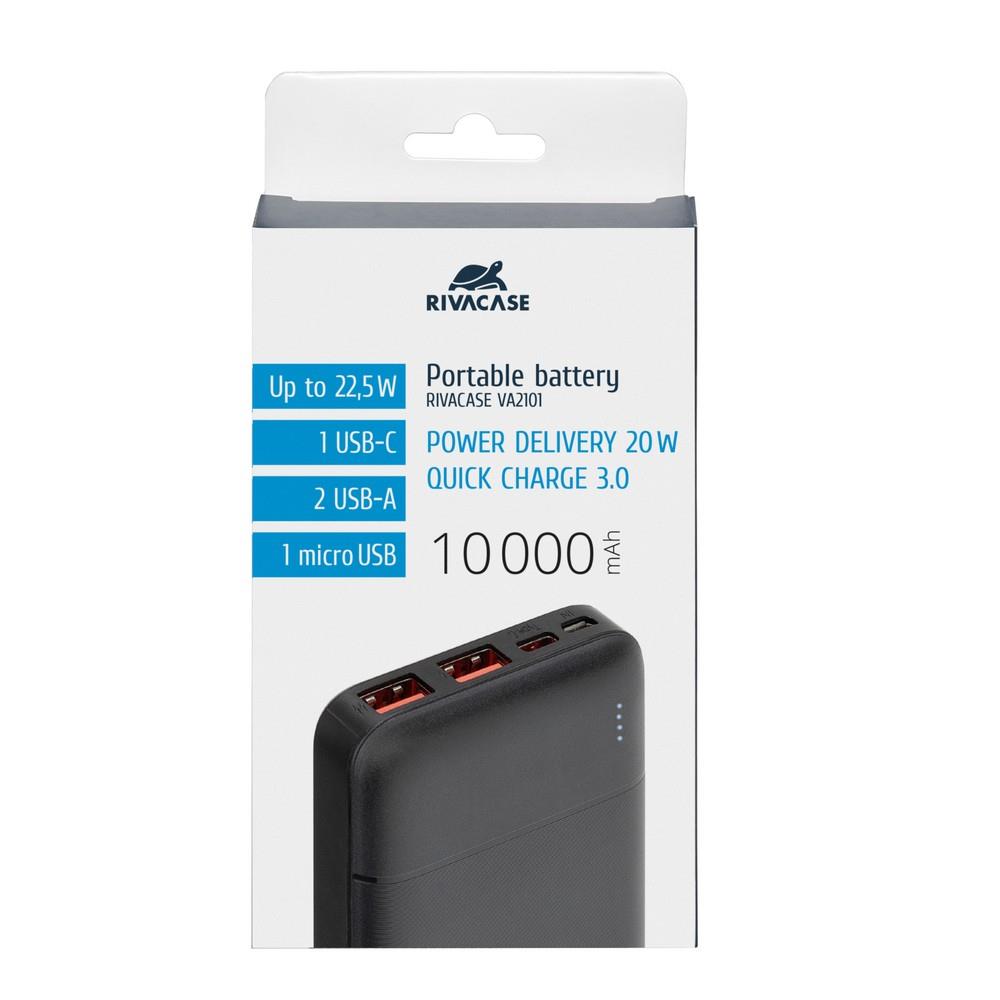 POWER BANK USB 10000MAH/VA2101 BLACK RIVACASE