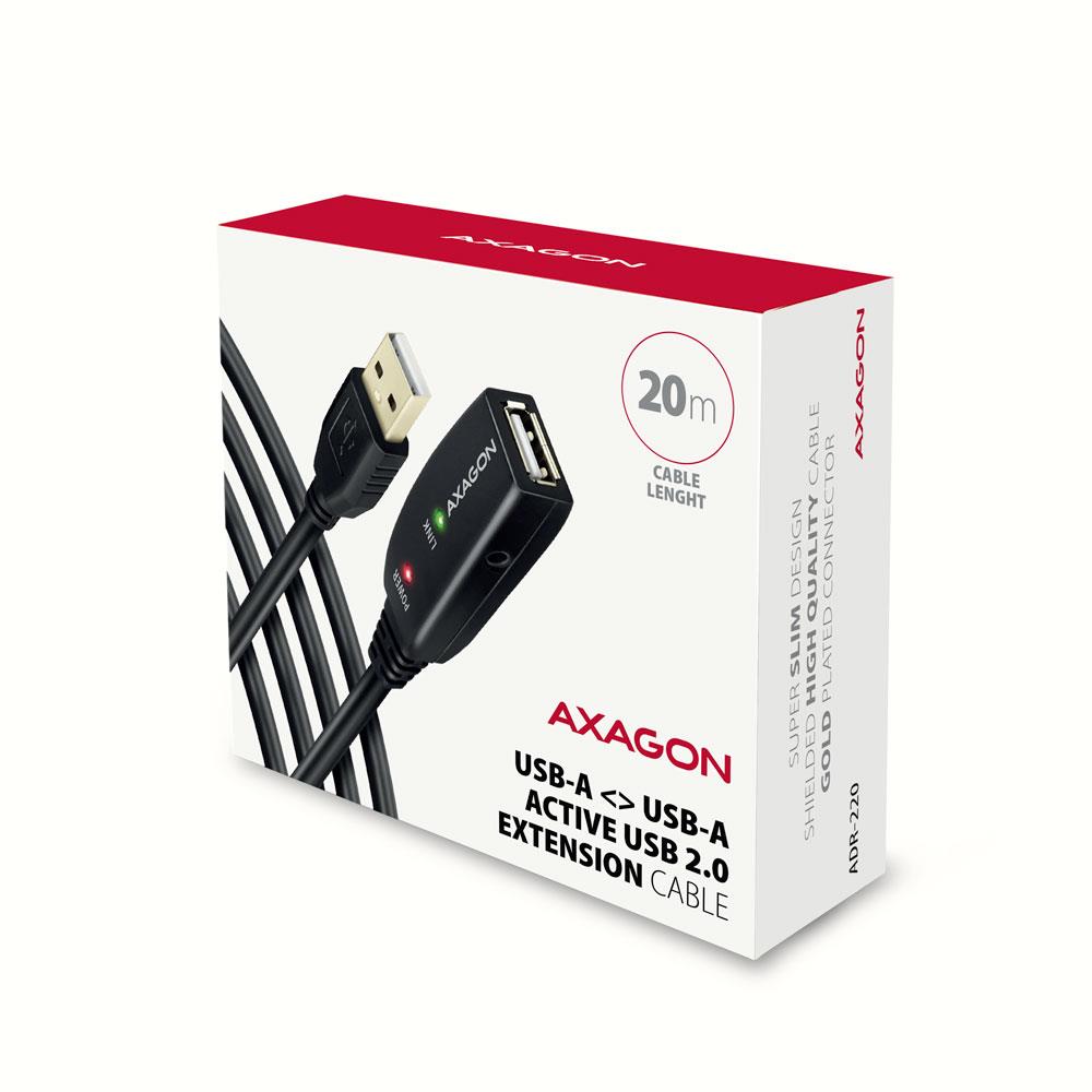 CABLE USB2.0 A-M/A-F ACTIVE/20M ADR-220 AXAGON