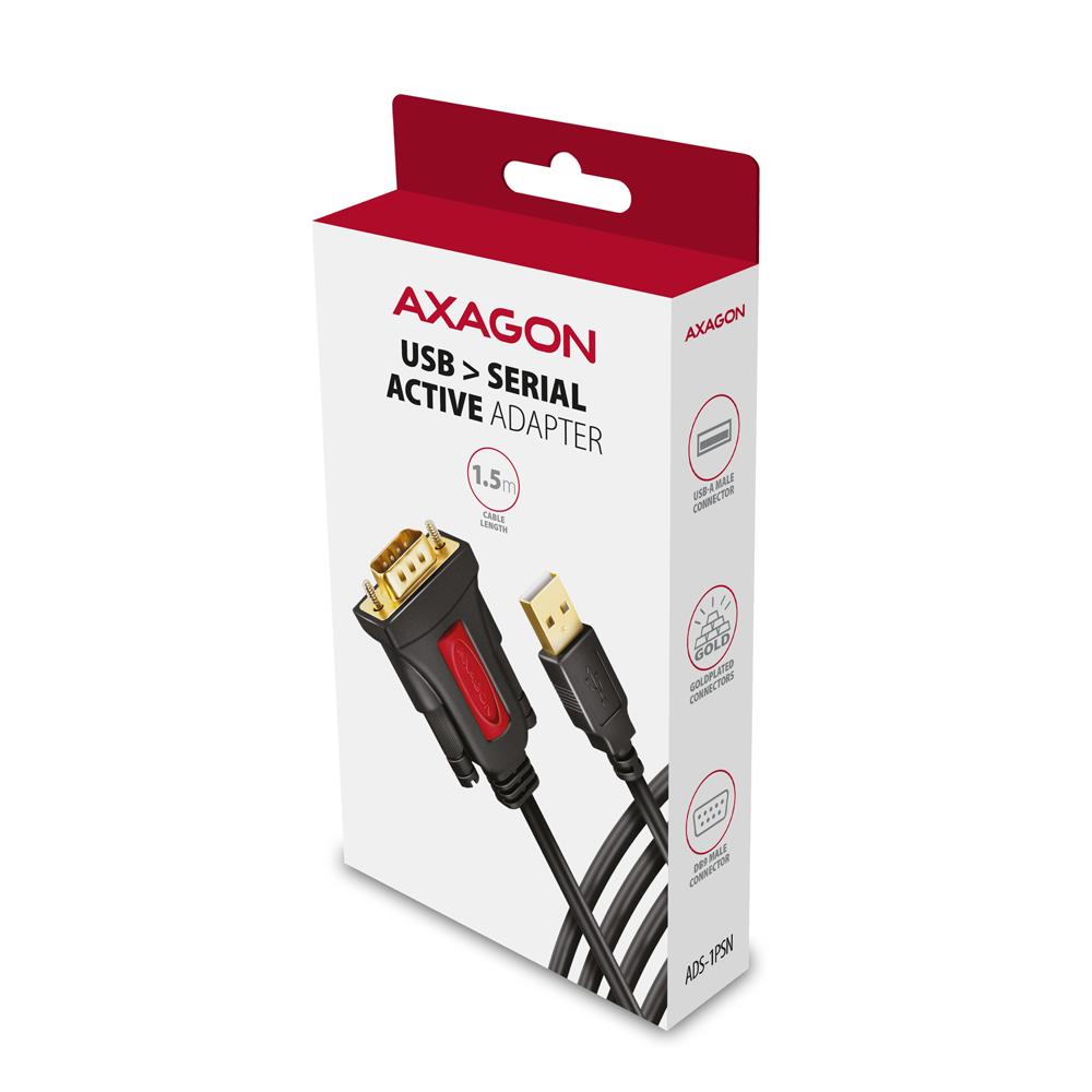 CABLE USB2.0 TO RS-232 DB9-M/1.5M ADS-1PSN AXAGON
