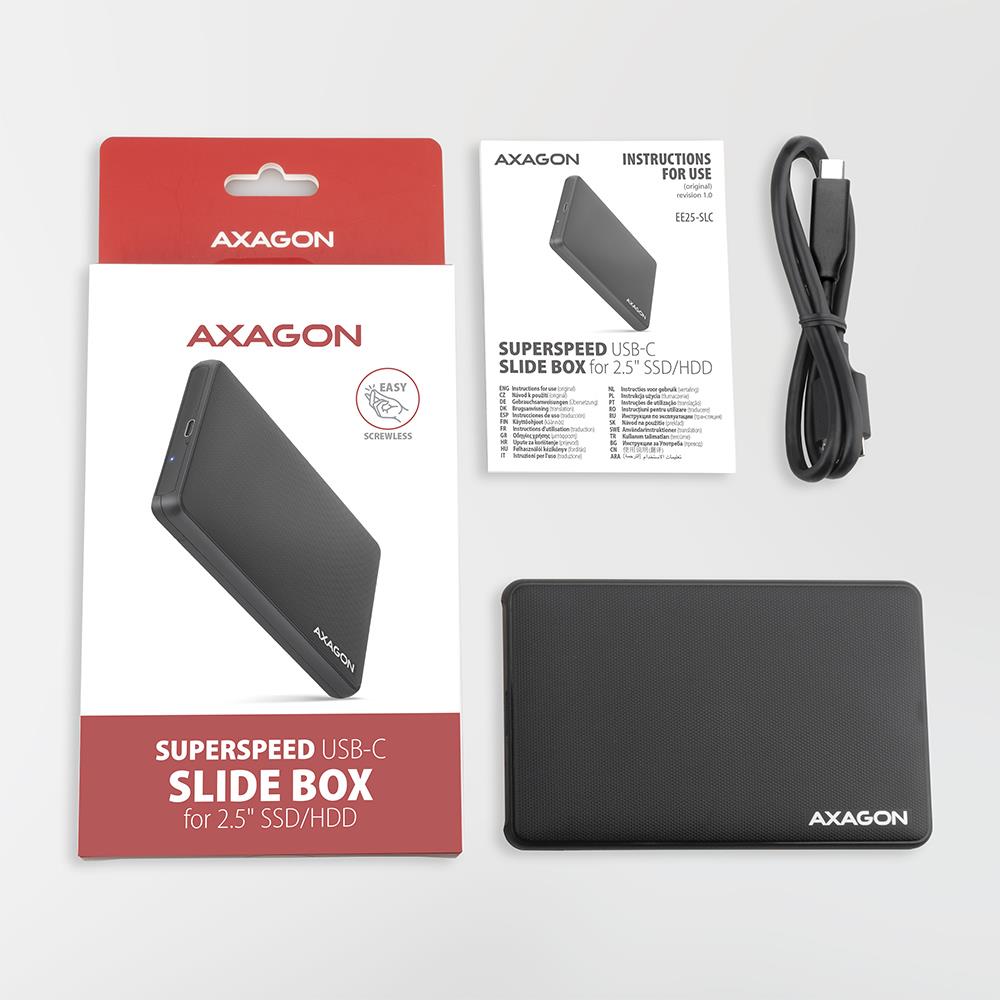 HDD ACC ENCLOSURE 2.5"/USB-C EE25-SLC AXAGON