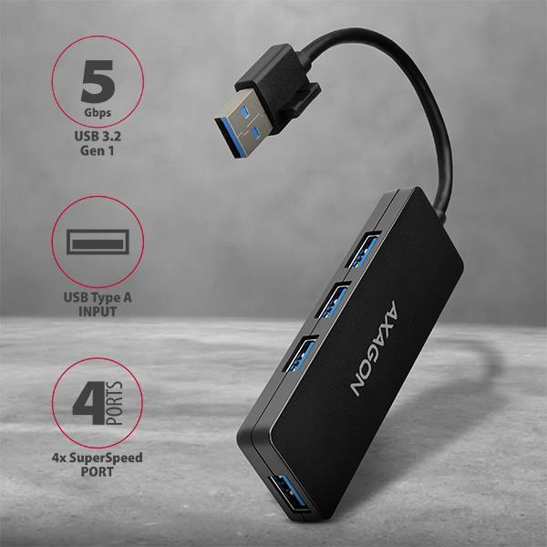 I/O HUB USB3.2 4PORT SLIM/0.14M HUE-G1A AXAGON