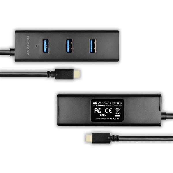 I/O HUB USB-C 4PORT CHARGING/0.4M HUE-S2C AXAGON