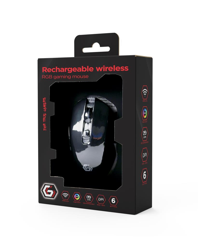 MOUSE USB OPTICAL WRL GAMING/FIREBOLT MUSGW-6BL-02 GEMBIRD