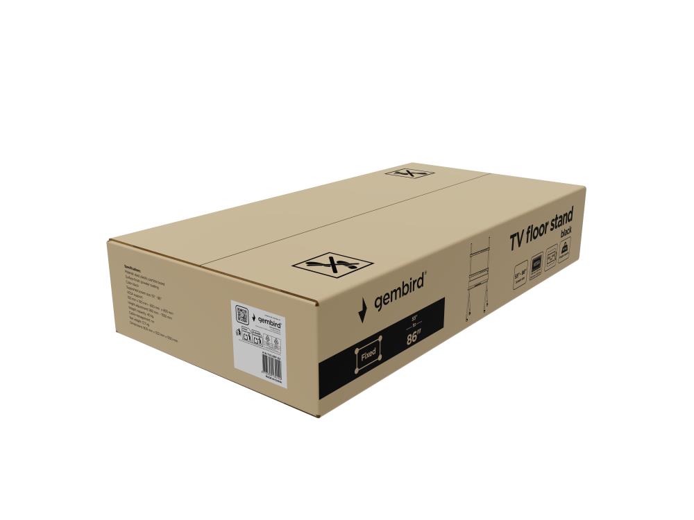 TV SET ACC FLOOR STAND 55-86"/BLACK TVS-86F-02 GEMBIRD