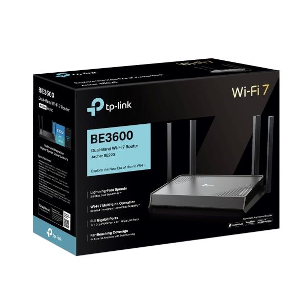 WRL ROUTER 3570MBPS 1000M 5P/DUAL BAND ARCHER BE220 TP-LINK