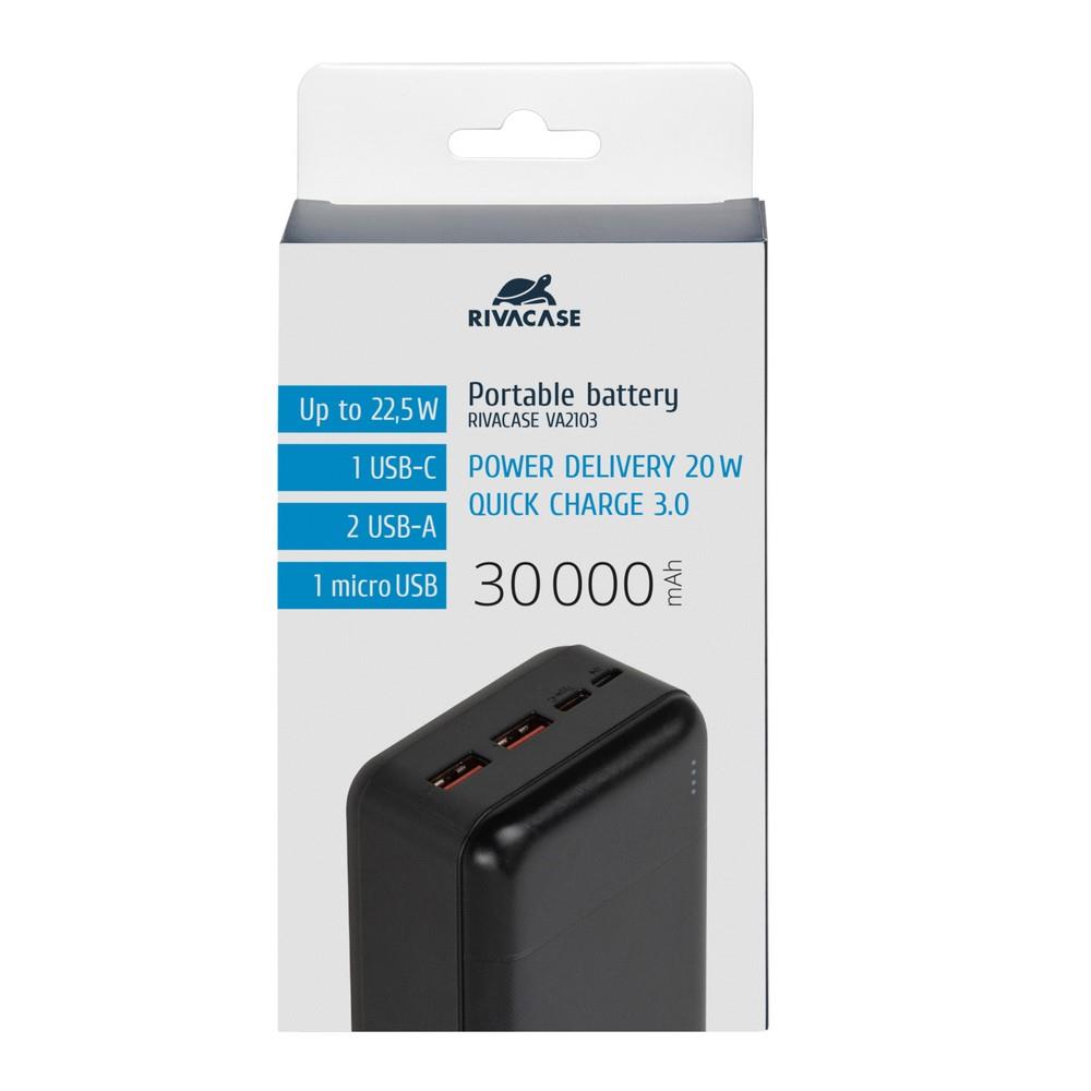 POWER BANK USB 30000MAH/VA2103 RIVACASE
