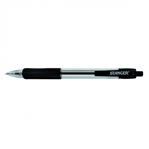 STANGER Ball Point Pens 1.0 Softgrip retractable, black, Box 10 pcs. 18000300039