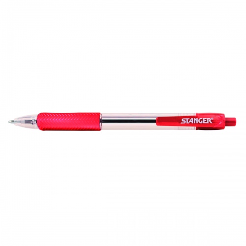 STANGER Ball Point Pens 1.0 Softgrip retractable, red, Box 10 pcs. 18000300040