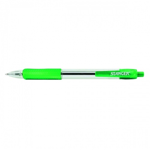 STANGER Ball Point Pens 1.0 Softgrip rertactable, green, 1 pcs. 18000300041