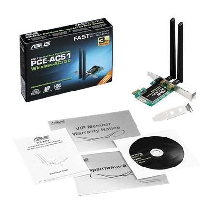 Asus Wireless-AC750 Dual-band PCI-E Adapter PCE-AC51