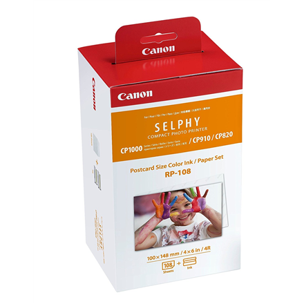 Canon Color Ink/Paper Set for SELPHY CP1300 Printer RP-108