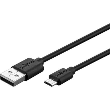 Goobay Micro USB charging and sync cable 46800 Black